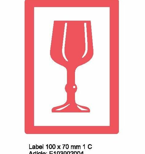 E-004 'LABEL 100mm x 70mm 500_1mm WHITE 1C Glass