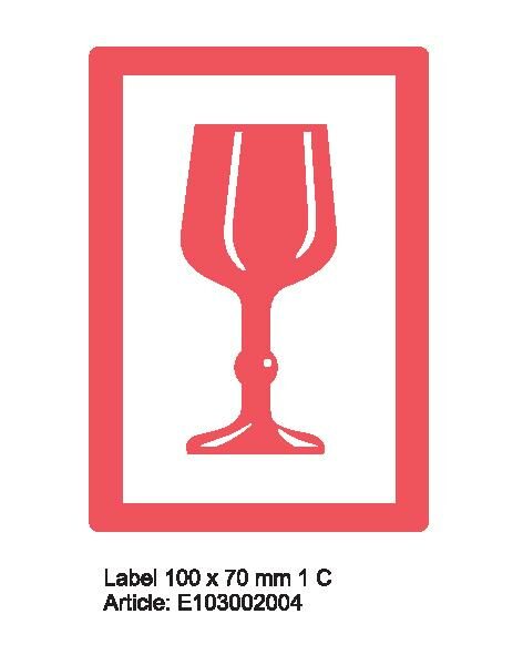E-004 'LABEL 100mm x 70mm 500_1mm WHITE 1C Glass