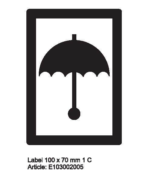 E-005 'LABEL 100mm x 70mm 500_1mm WHITE 1C Umbrella